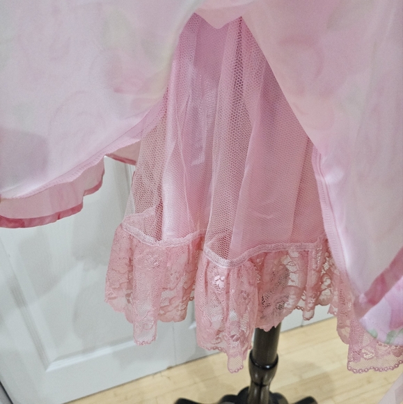 Dolls Kill Sugar Thrillz Forever Fancy Corset Pink Floral Rose Lace Mini Dress S - Picture 8 of 13